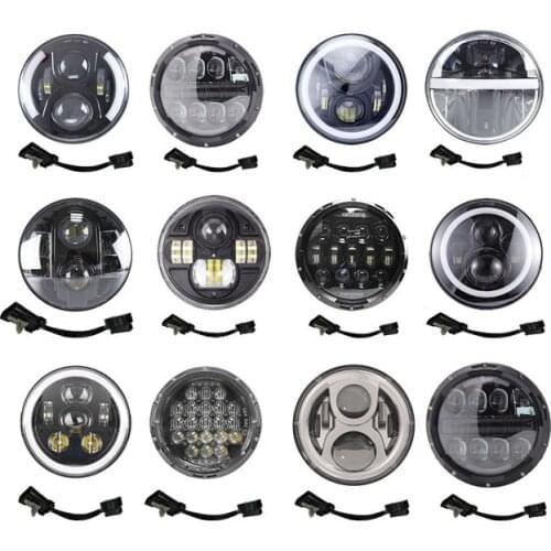 For Harley Motorcycle Tour Street Glide Road King Softail 7 inch Harley Headlight LED Moto Halo DRL for Honda CB400
