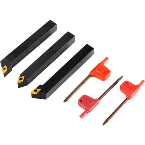 1/2 inch CNC Lathe Carbide Turning Tool Indexable Bracket Set SDNCN1212H07/SDJCR1212H07/SDJCL1212H07 with DCMT21.51 Blade Wrench
