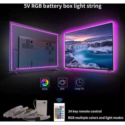 3A Battery 5V IR Smart LED Strip 2835 SMD RGB Flexible LED Lamp For Home Kitchen Living Room Decoration Lighting