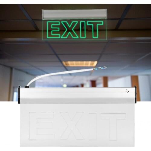 Exit Emergency Sign AC220V 3W LED PMMA 350x180mm/13.78x7.09in Emergency Exit Safety Indicator Light LED Emergency Lamp