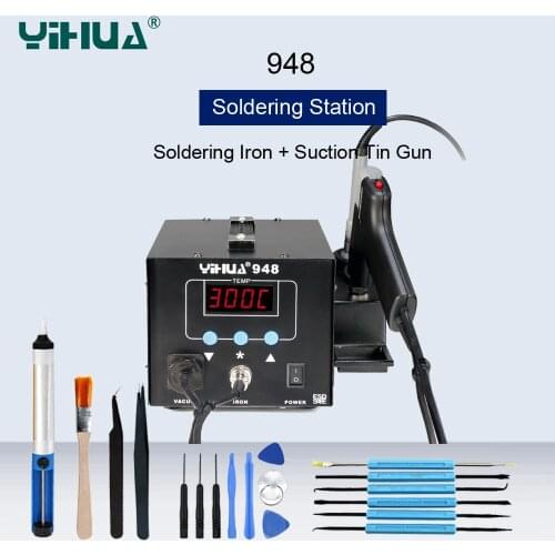 YIHUA 948 Suction Gun Welding Station 2 In 1 Digital Display Tin Gun SMD Soldering Iron Desoldering Station Welding Rework Tools