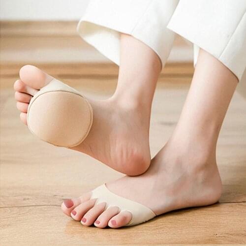 1Pair Ladies Cotton Mesh Blend Toe Socks Women Invisible Forefoot Antiskid Invisible Five Finger Nonslip Socks