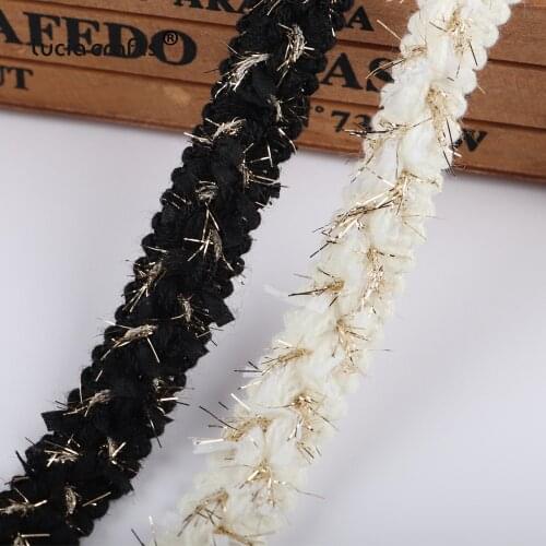2 yards 18mm Black White Lace Trim Embroidery Woven Ribbon DIY Clothing Accessories Sewing lace trimmings for sewing N0829