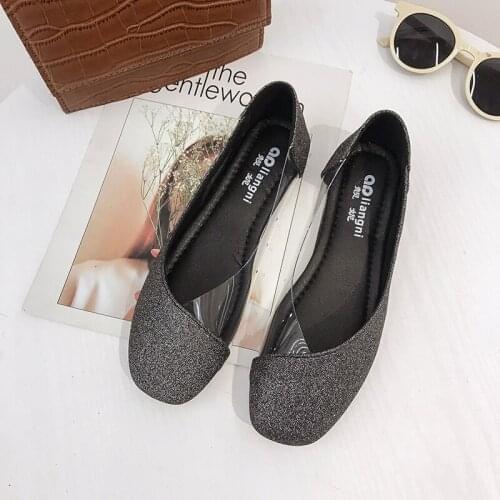 2020 Fashion Flat Anti-skid Shoes Women Spring Skid-proof Square Toe Flat New Style Sandals Shoes Shallow Simple Shoe W38-50