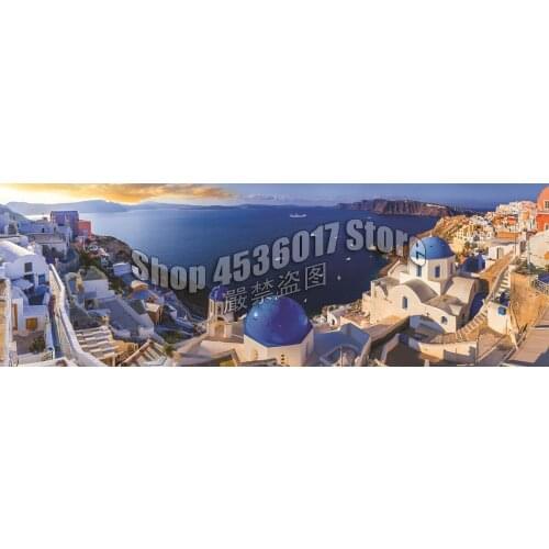 5D Diy Diamond Painting Cross Stitch Santorini Greece Ocean Rhinestones Diamond Embroidery Mosaic Needlework Home Decoration
