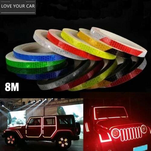 8m car sticker reflective decorative tape motorcycle bike body rim strip
