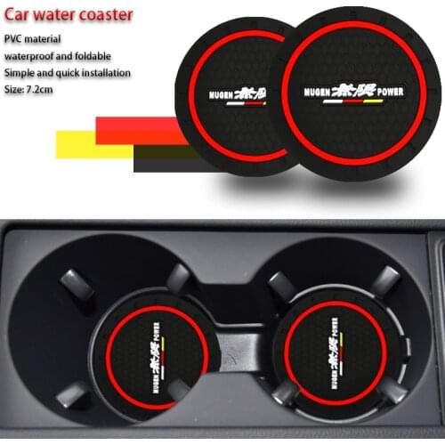 Car 1/2PCS Water Cup Bottle Holder Anti-slip Pad Mat Silica Gel For Mugen INSPIRE Honda CR-V Fit Type R VTEC DOHC CIVIC Jazz RR