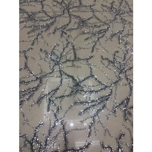 Glitter lace fabric SYJ-5243 african lace fabric high quality fabric for evening wedding dress sewing