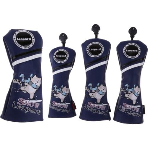 3Pcs/4Pcs Set Premium PU Golf Head Covers No. 1 3 5 UT Wood Driver Club Protector Replacement & Interchangeable Number Tag