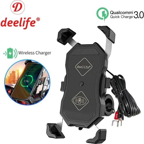 Deelife Motorbike Motorcycle Phone Holder Wireless Charging for Moto X-Grip Telephone Support Cell Mobile Stand Smartphone Mount