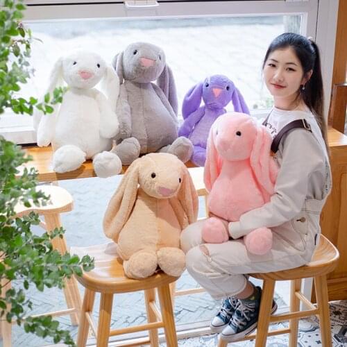 Giant Peeps Bunny Plush Soft Cute Long Ears Rabbit Stuffed Animals Peluche Kawaii Room Decor Pillow Birthday Gift For Girls Kids