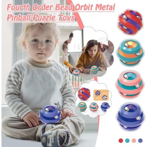 Bead-orbit Fidget Toys Relieve Stress Metal Pinball Puzzle Rotating Bead Toy Autism Soothing Companion Toy