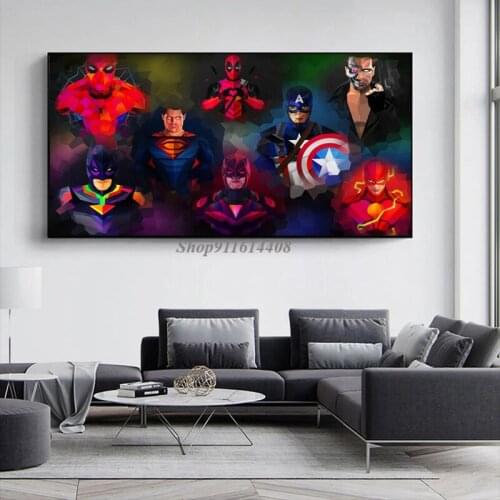 Canvas Painting Marvel Movie Avengers Superhero Captain America Iron Man Poster and Print Wall Art Picture for Living Room Decor