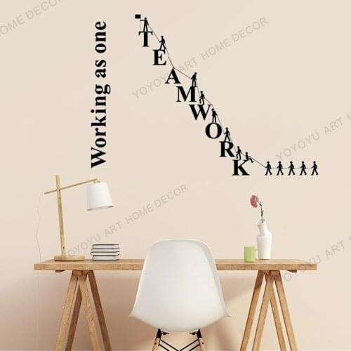 Teamwork Vinyl Wall Decal Office Quote Saying Team Work Business Stickers Mural Vinyl Wall Art Sticker Adesivo JC288