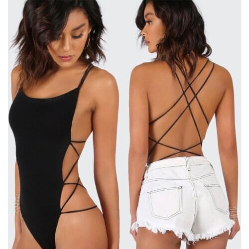 Summer Women Clubwear Sexy Strap Backless Bodysuits Ladies Bodycon Party Jumpsuit Hot Nightwear Clothing