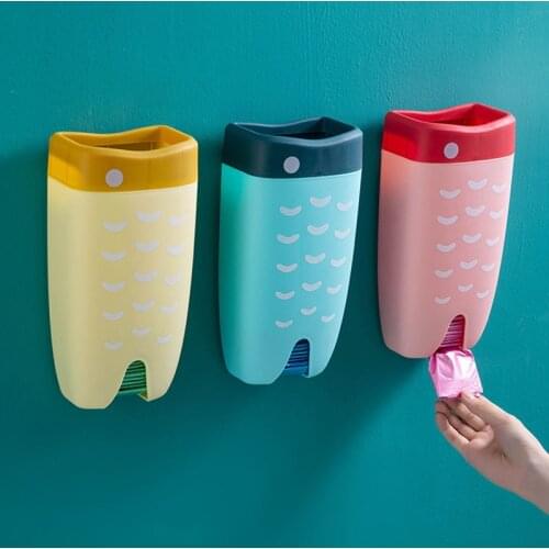 Cartoon Koi Garbage Bag Storage Box Kitchen Cabinet Storage Rack Plastic Container Wall-Mounted Storage Container Wall Shelf