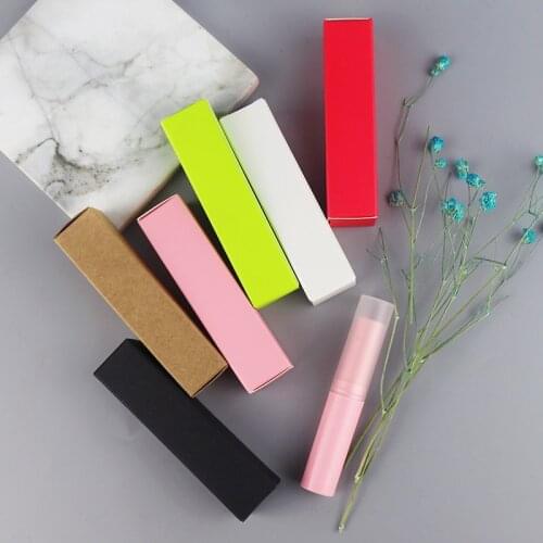50/100pcs Kraft Paper Lipstick Box Colorful Tube Cardboard Packaging Box For Perfume Bottle Cosmetic Sample Box