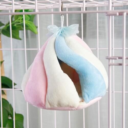 Creative Hamster Hammock Cute Marshmallow Color Cotton House Pet Cage Pet Nest Animal Hanging Bed Small Animal Accessories