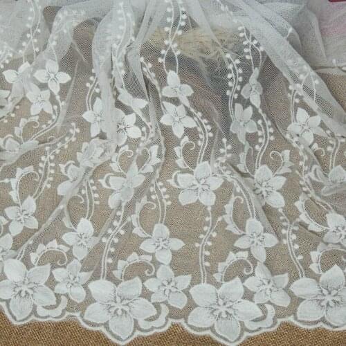 Super Wide Mesh Embroidered Lace Trim Doll Clothes Lace Fabric DIY Craft Width 41/130cm 3Yds/lot