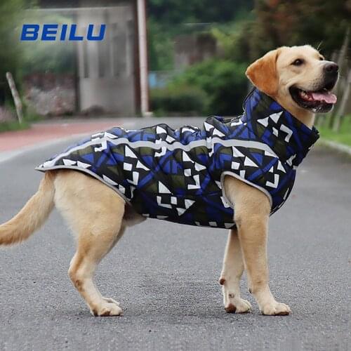 Pet Cotton Jacket Vest Large Breed Dog Coat Waterproof Reflective Winter Warm Clothes For Labrador Overalls Chihuahua Pet Coat