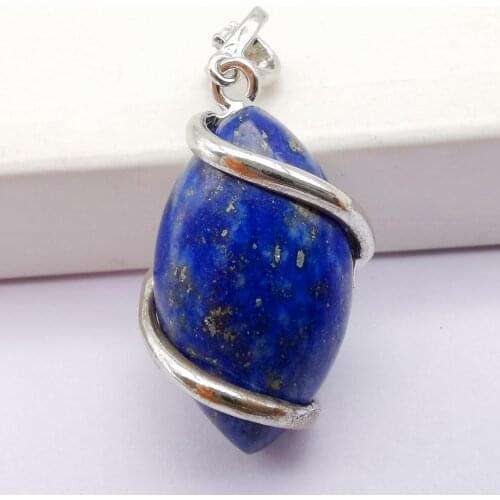 Lapis Stone Bead GEM Horse Eye Pendant Jewelry For Gift S514