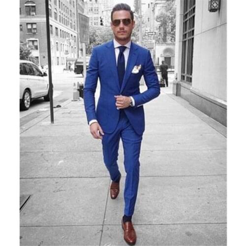 New Men’s Suit Smolking Noivo Terno Slim Fit Easculino Evening Suits For Men two-piece suit (jacket + pants) mens solid color fo