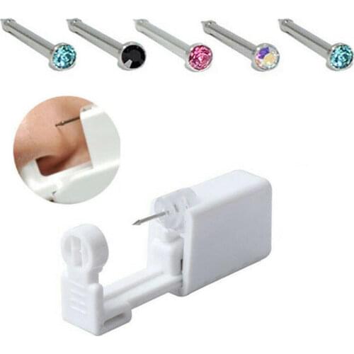 1 Unit Disposable Safe Sterile Piercing Unit For Gem Nose Studs Piercing Gun Piercer Tool Machine Kit Earring Stud Body Jewelry
