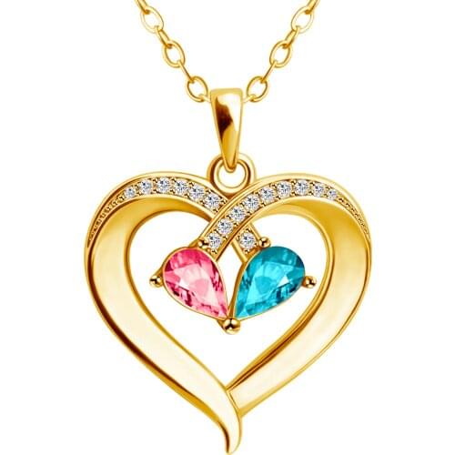 LK39FH-4 Personalized Jewelry Valentines Day Gift Birthstone Necklace for Boyfriend and Girlfriend Custom Engraved Name Necklace