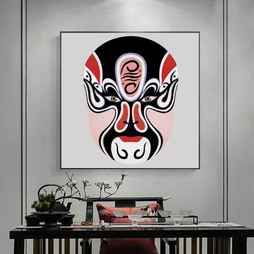 Chinese Style Peking Opera Facial Canvas Painting Posters and Prints Colorful Wall Art Pictures for Living Room Home Decoration