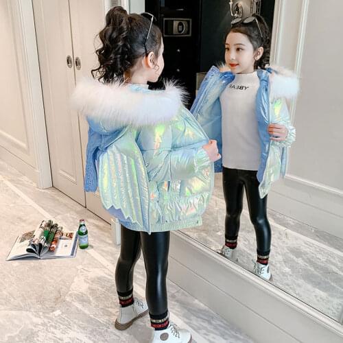 New High Quality Girls Down Outerwear Hooded Thicken Warm Kids Girls Winter Coat 2 Colors For Girl 3T 4 5 6 7 8 9 10 12 Year