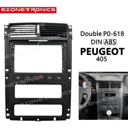 2-1Din Car DVD Frame Audio Fitting Adaptor Dash Trim Kits Facia Panel 9 inch For PEUGEOT 405 2010-2019 Double Din Radio Player