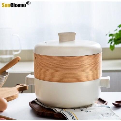 Multiple Styles Classy Ceramic Pure Handmade Steamer Casseroles Family Expenses Heat Resistant Soup Boiler Cooking Pot