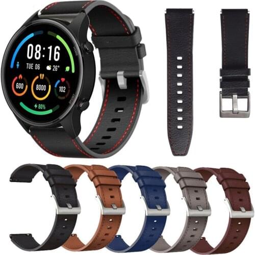 For Xiaomi MI Smart Watch Color Strap Genuine Leather Band Sport Bracelet Watchbands 22mm Watch Strap Wristband