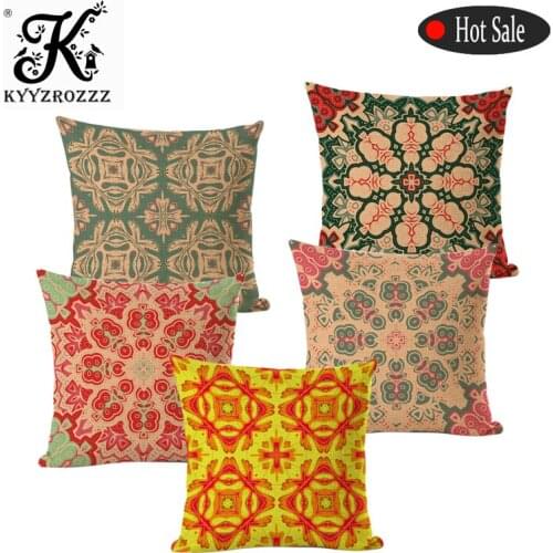 Geometric Cushion Covers Home Decoration Throw Pillows Cover Sleeve Flax Traditional National Pillow case