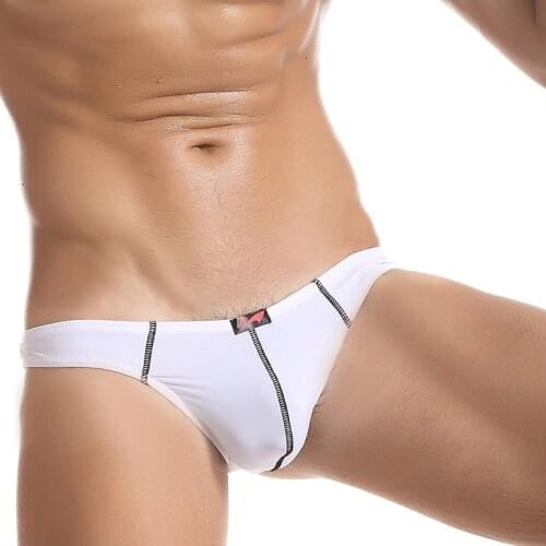 Sexy Underwear Men U convex Pouch Briefs Shorts Low-waist Thin Breathable Lingerie Seamless Underpants 6 Solid Color