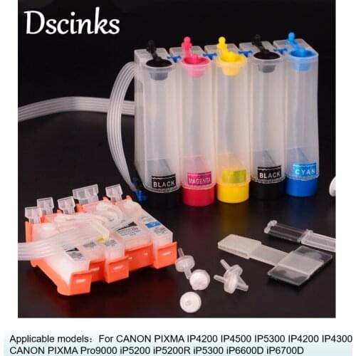 5 Colors PGI-5 CLI-8 Empty CISS Continuous Ink Supply System With Chip For Canon PIXMA IP4200 Pro9000 iP5200 iP5200r Printer