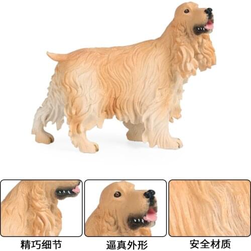Dog Animal Cognition Action Figures Kids Plastic Model Toys Cocker Spaniel Animal Figure Collectible Toys