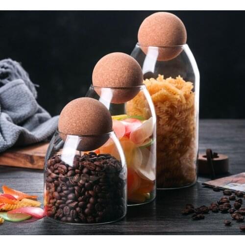 Glass Jars Borosilicate Transparent Lead-Free Glass Sealed Can Storage Tank Grains Storage Jar Creative Cork Tea Containers
