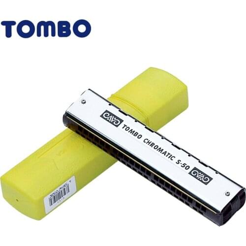 TOMBO NO.S-50 S50 Chromatic Single Harmonica 44 Holes Blues Harp Key C Mouth Organ Brass Reeds Resin Musical Instrument