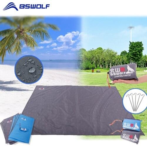 BSWolf Camping Mat Portable Picnic Mat Waterproof Tent Floor Trap Pocket Tent Footprints for Beach Hiking Camping Equipment