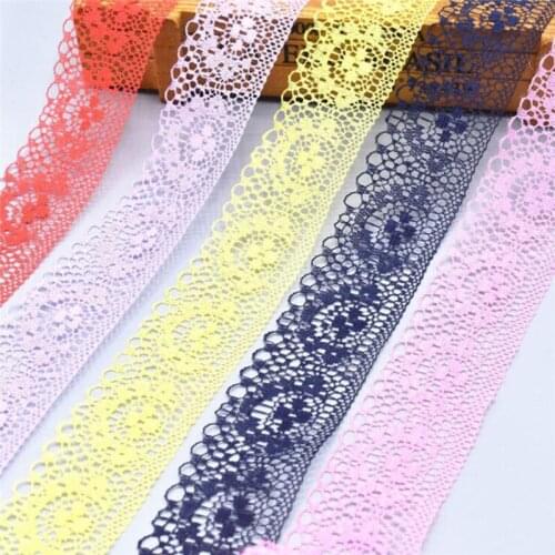 2021 Solid Color Lace Trim Ribbon Vintage Sewing Wedding Decorations Bridal Bouquet Wrapping Ribbon Lace Fabric Rolls