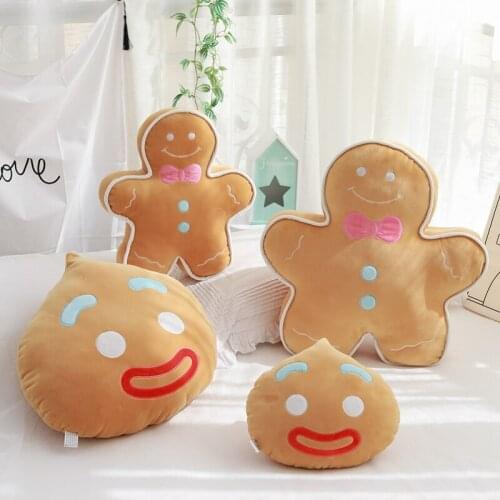 45/60cm Cute Gingerbread Man Plush Toy Baby Appease Doll Biscuits Man Pillow Soft Cushion Home Decor Doll for Children Gift