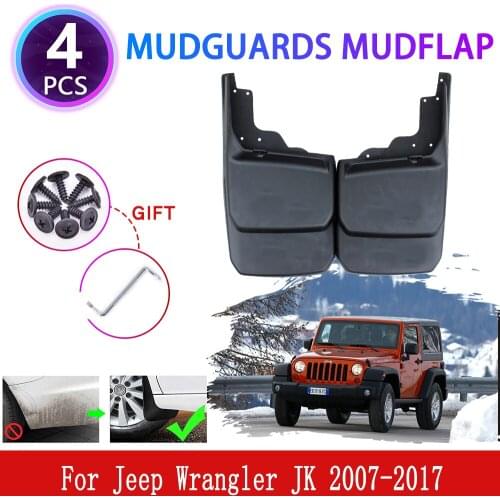 4x for Jeep Wrangler JK 2007~2017 Mudguards Mudflap Fender Mud Flaps Splash Guards Protect Accessories 2008 2010 2011 2012 2015