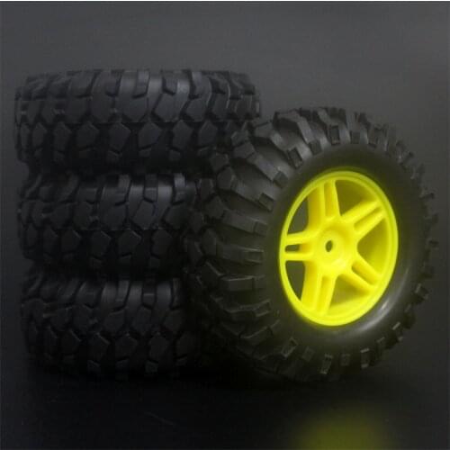 4x 1.9Inch 96mm Rubber Tires Plating Wheel Rims For D90 D110 SCX10 CC01 RC Rock Crawler Truck Climbing Off-Road Car