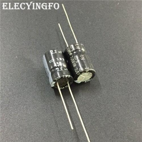 5pcs/50pcs 2.2uF 450V2.2UF NIPPON NCC SMG Series 10x16mm 450V2.2uF Solid Aluminum Electrolytic Capacitor