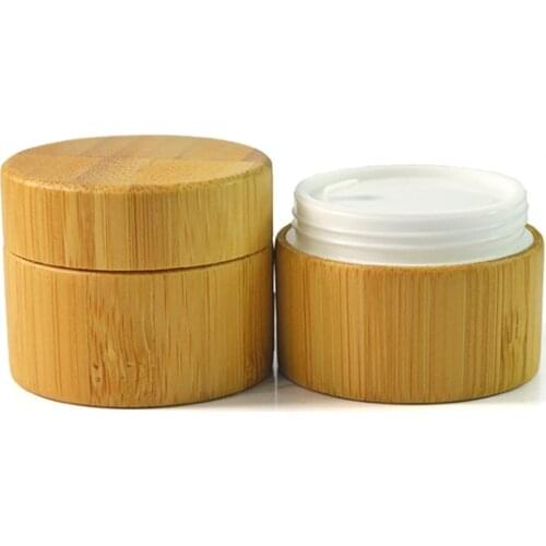 50pcs*10g bamboo cream jar ,also can engraved logo on lid,bamboo cosmetic packaging with plastic pp inner
