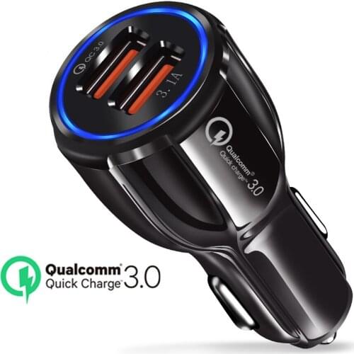 Dual USB Car Charger 18W 3.1A Adapter Auto Fast Charging For iPhone 7 X Samsung S8 Smartphone QC 3.0 Mobile Phone Charger in Car