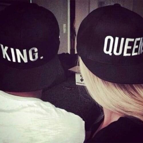KING QUEEN Embroidery Snapback Hat cotton Men Women Couple Baseball Cap Gifts Fashion Hip-hop Sport Caps High quality