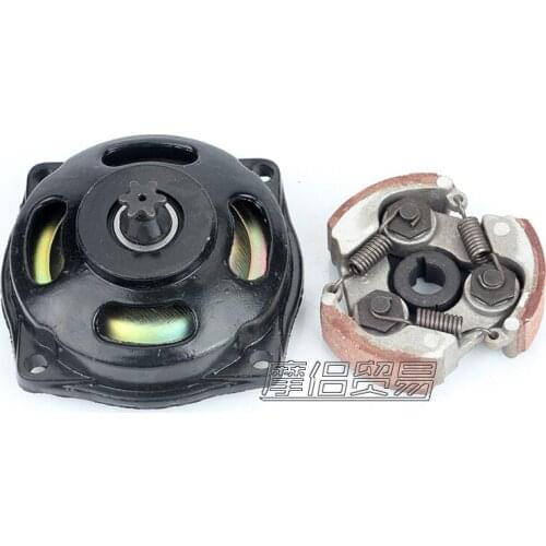 6 Teeth Clutch Drum Cover + Pad Gear Box For Quad Pocket Bike 47 49cc Mini Moto