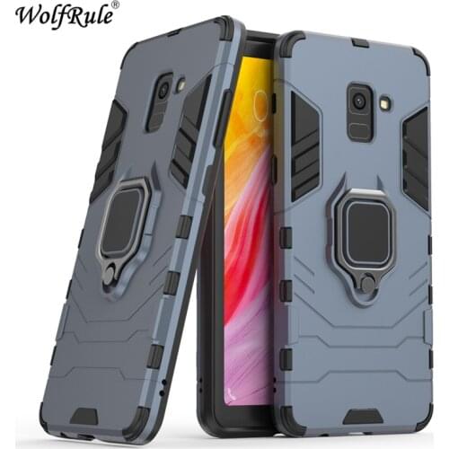 WolfRule Case sFor Samsung Galaxy A8 Plus 2018 TPU Hard PC Case Ring Holder Stand Magnetic Armor Case For Samsung A8 Plus 2018